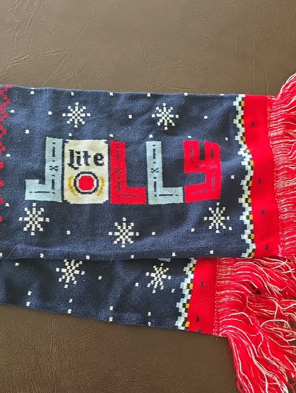 Miller Lite Holiday Knit Scarf - Navy & Red